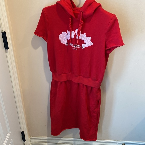 Miss Sixty Milano Red Hoodie Dress short sleeves - Picture 3 of 10